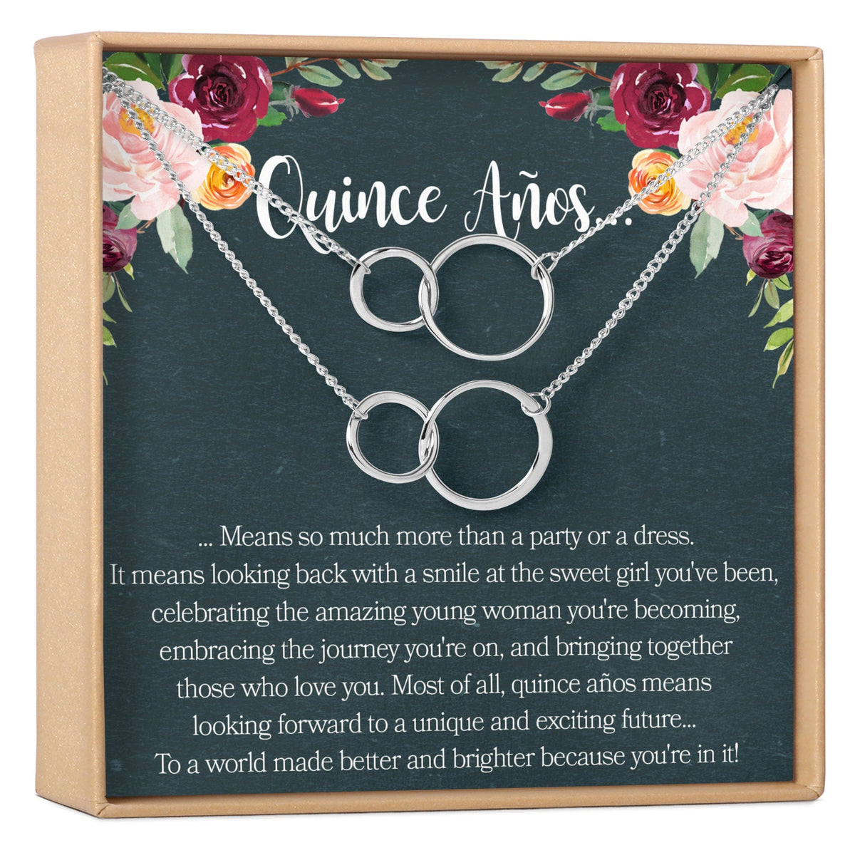 Quinceañera Double Ring Necklace
