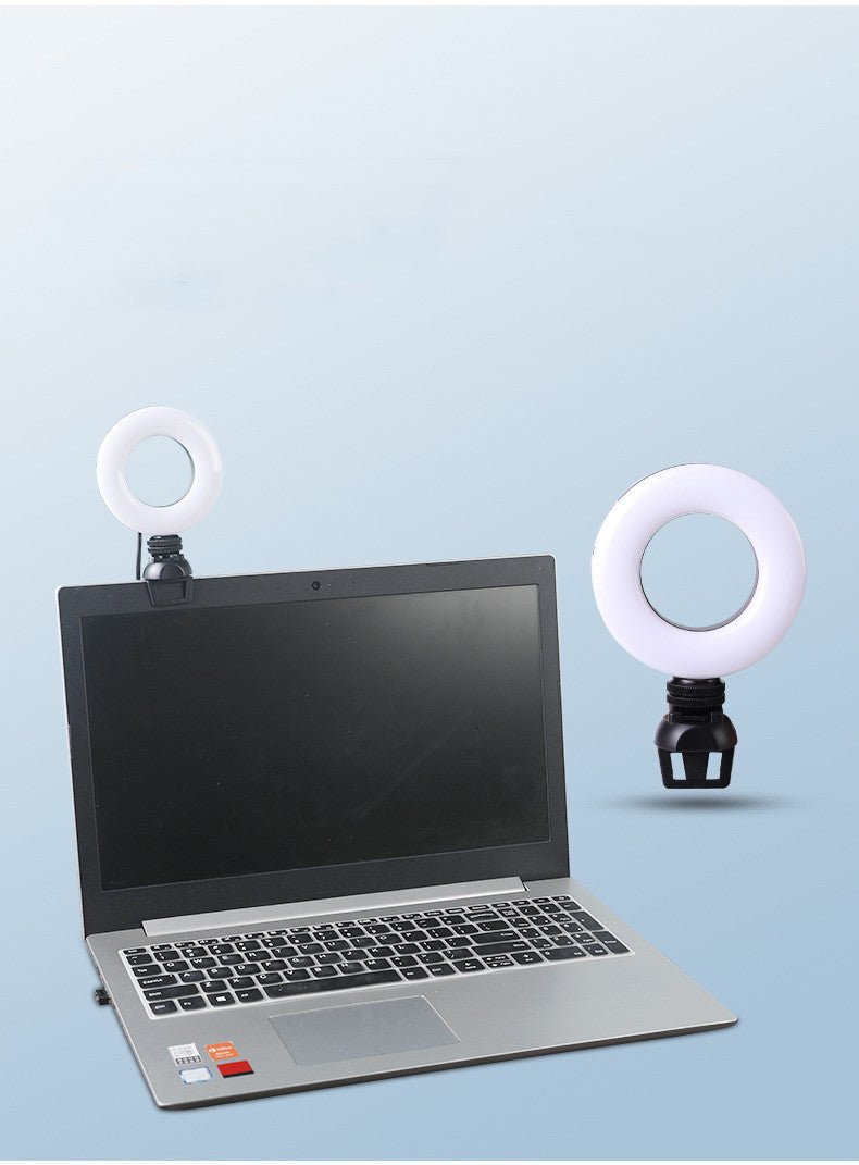 💡 4” USB LED Ring Light with Phone Holder – Dimmable Desk Light