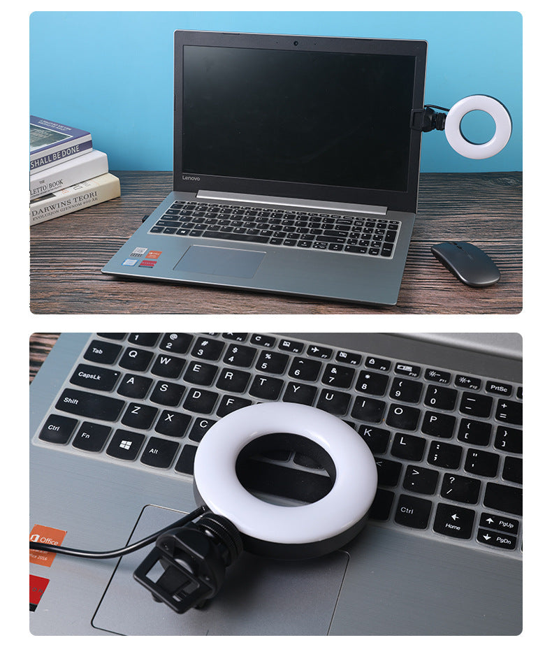 💡 4” USB LED Ring Light with Phone Holder – Dimmable Desk Light