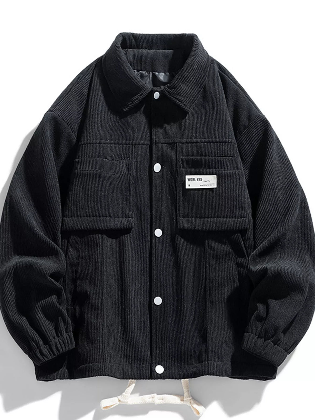 Men's Plus Size Corduroy Button-Down Jacket
