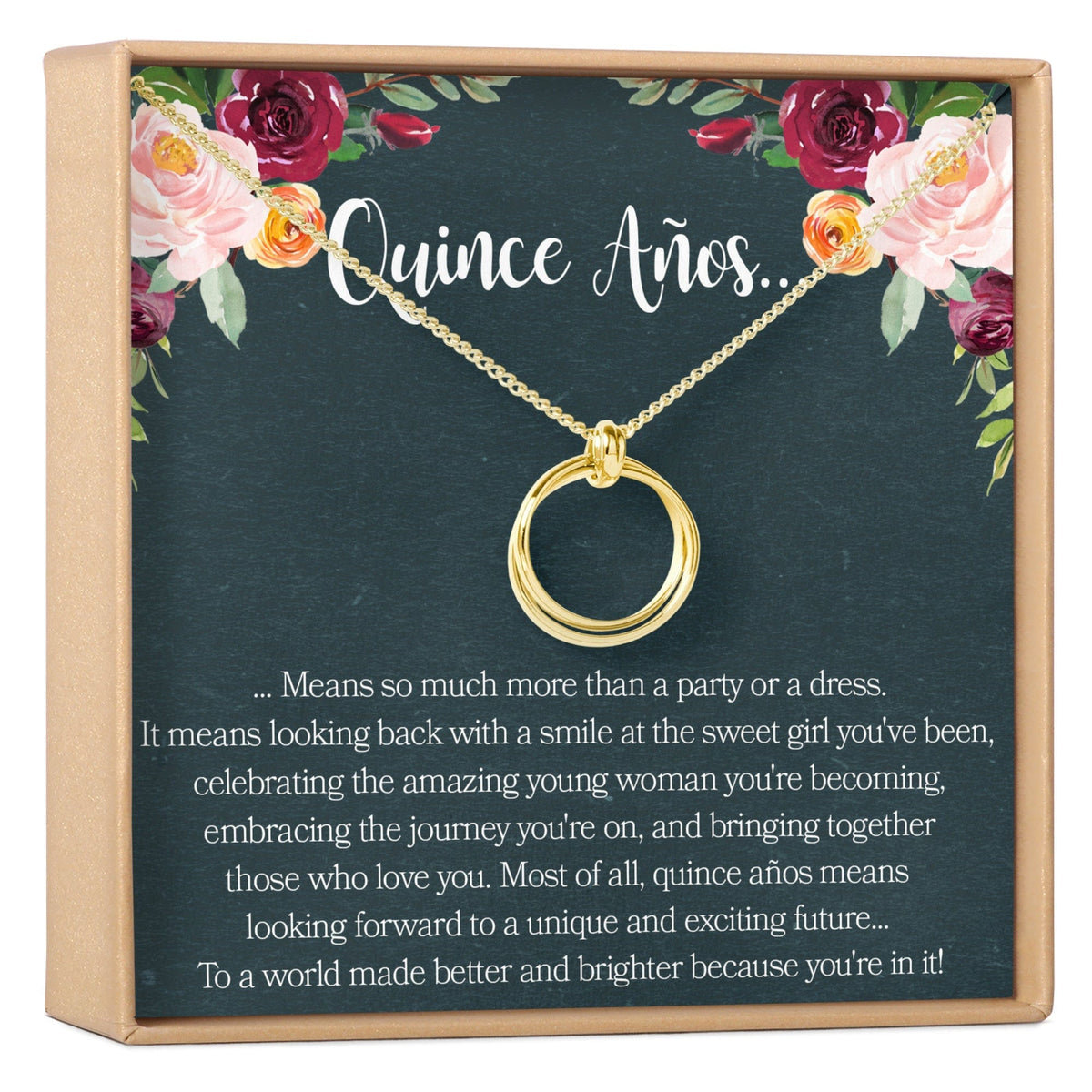 Quinceañera Double Ring Necklace