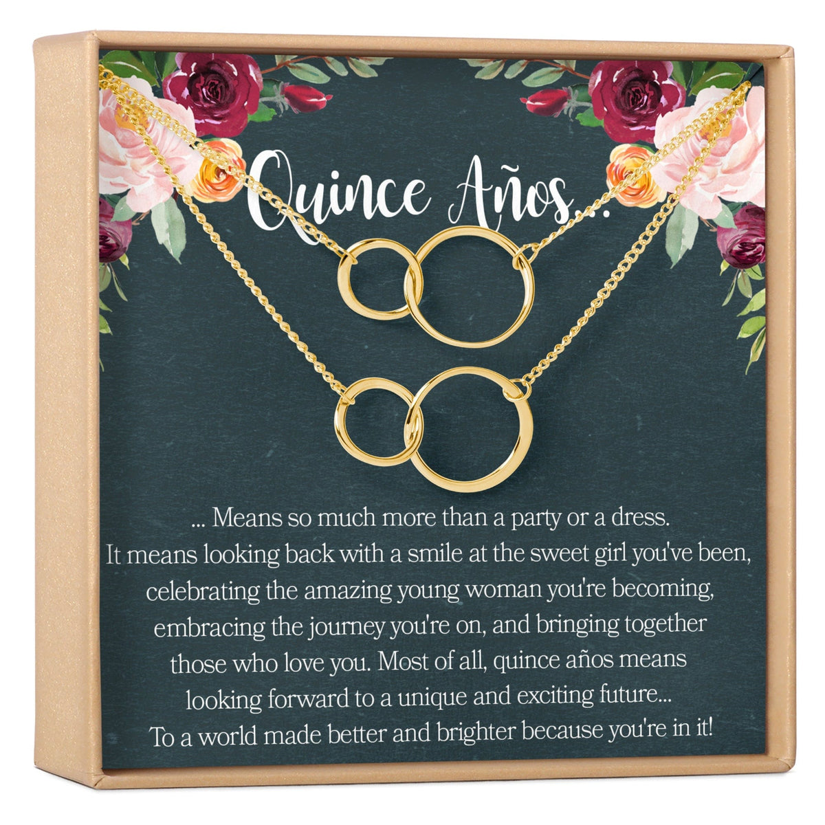 Quinceañera Double Ring Necklace