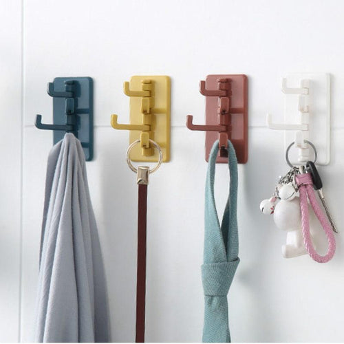 360° Rotating Adhesive Wall Hook                                            A space-saving rotating hook for organizing your bathroom, kitchen, bedroom, or entryway