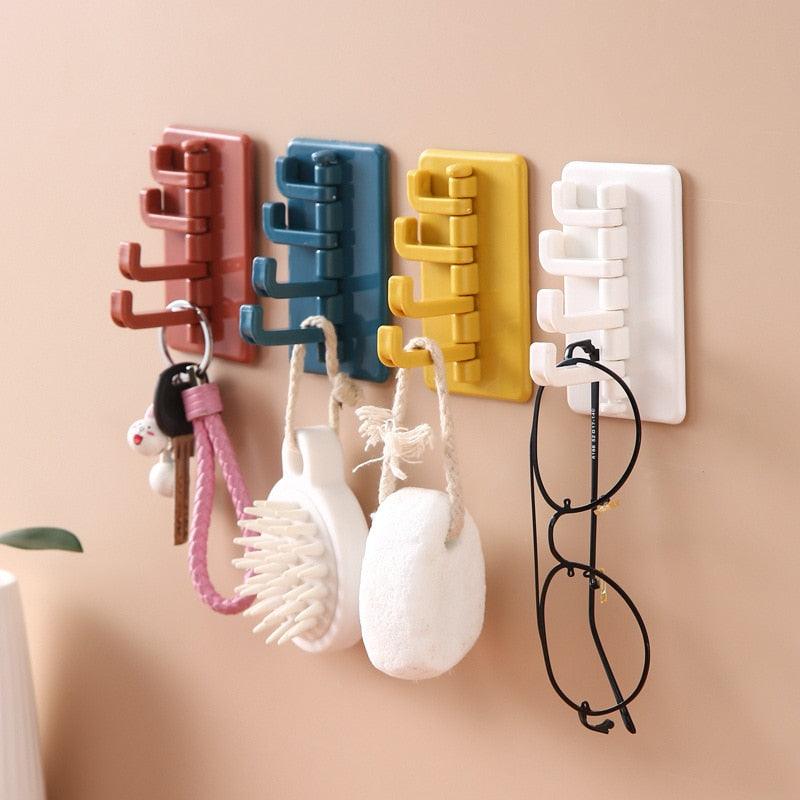 360° Rotating Adhesive Wall Hook                                            A space-saving rotating hook for organizing your bathroom, kitchen, bedroom, or entryway